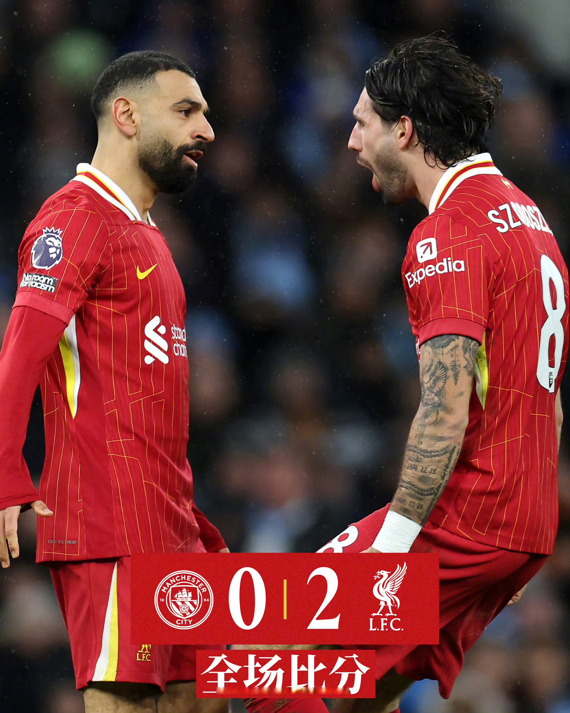 包含曼城利物浦争夺英超冠军，即将展开拉锯战的词条